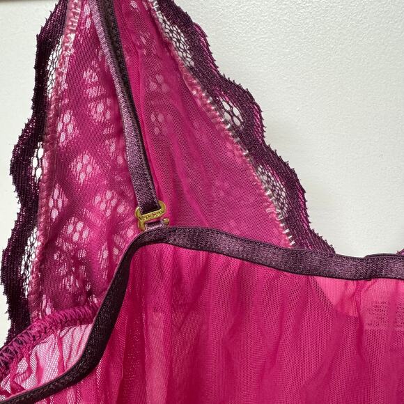 Victorias Secret Very Sexy Babydoll Lace Chemise Dress Size Small Purple - Picture 7 of 11